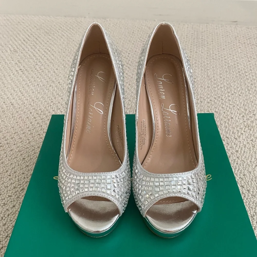 Lauren Lorraine Crystal Platform Heels